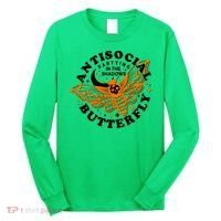 Funny Antisocial Butterfly Moth Partying In The Shadows Long Sleeve Shirt thumb 0
