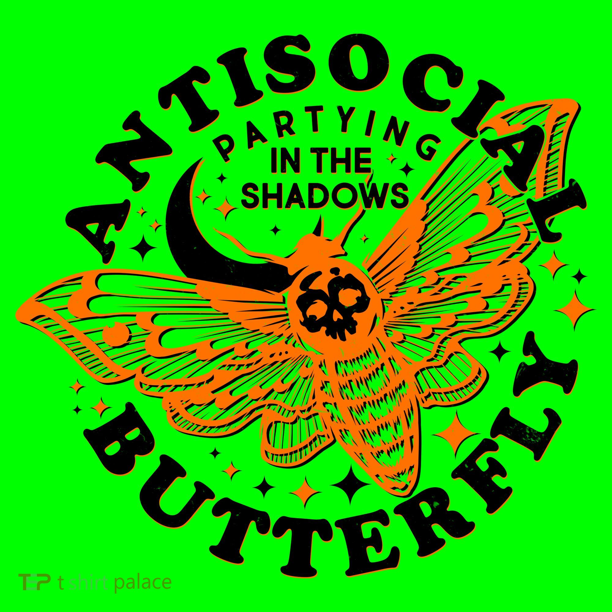 Funny Antisocial Butterfly Moth Partying In The Shadows Long Sleeve Shirt