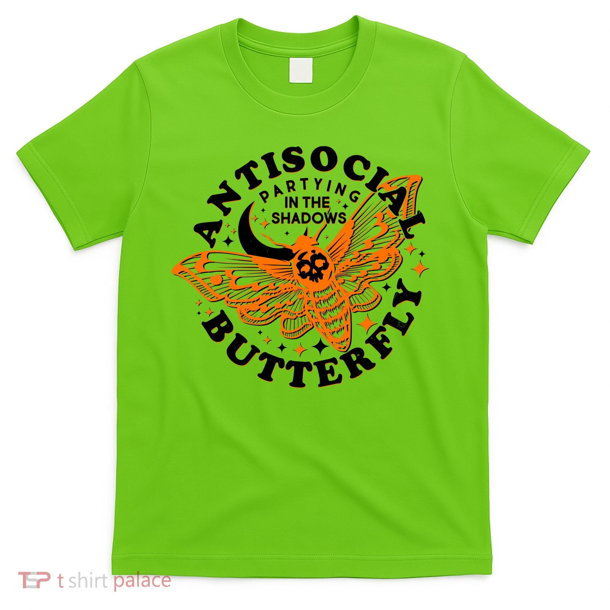 Funny Antisocial Butterfly Moth Partying In The Shadows T-Shirt