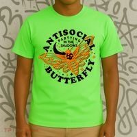 Funny Antisocial Butterfly Moth Partying In The Shadows T-Shirt thumb 3