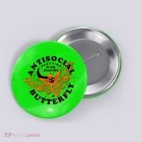 Funny Antisocial Butterfly Moth Partying In The Shadows Button thumb 0
