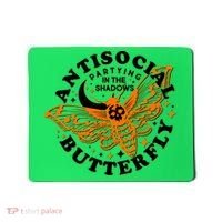 Funny Antisocial Butterfly Moth Partying In The Shadows Mousepad thumb 0