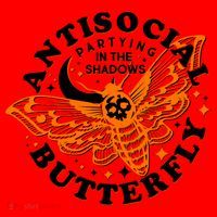 Funny Antisocial Butterfly Moth Partying In The Shadows Santa Hat thumb 1