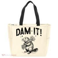 Funny Animal Beaver Dam It Tote Bag thumb 0