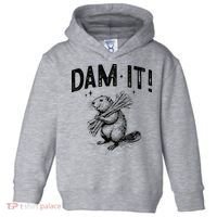 Funny Animal Beaver Dam It Toddler Hoodie thumb 0