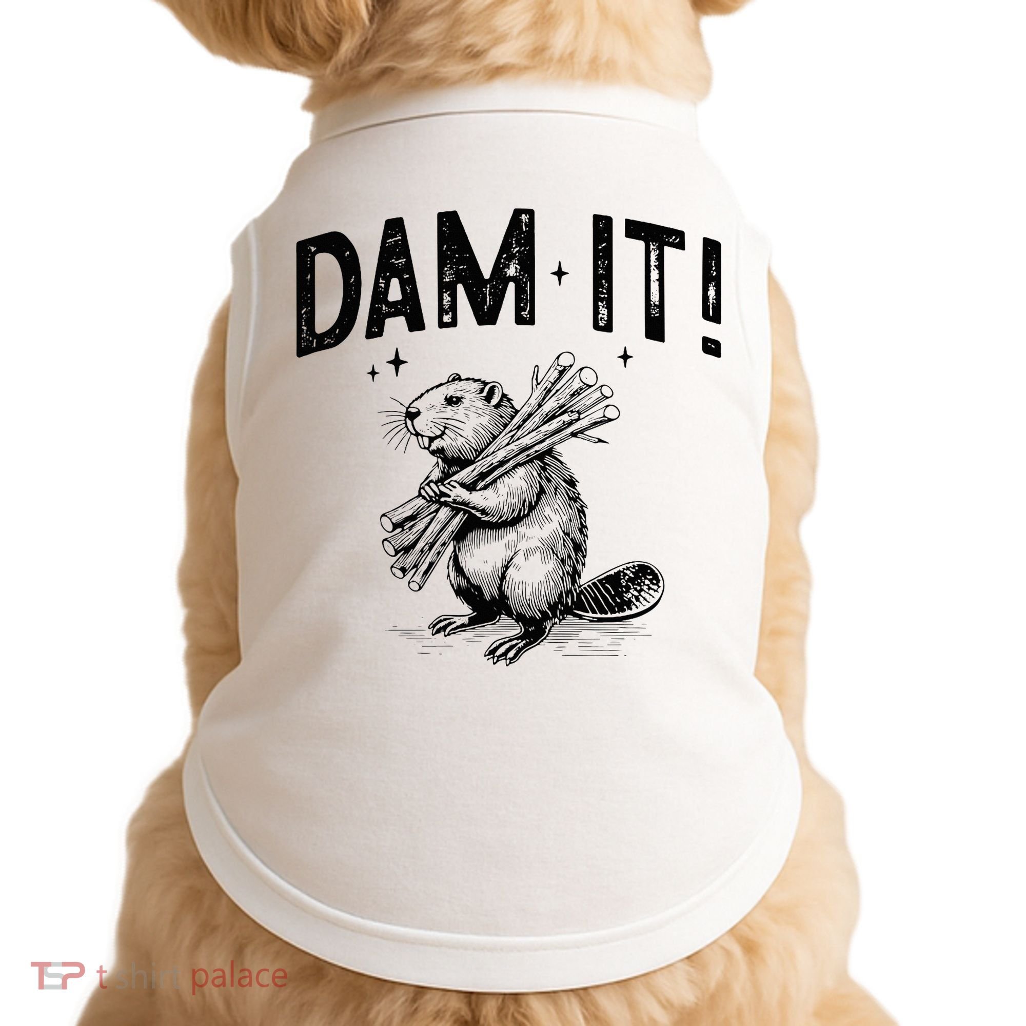 Funny Animal Beaver Dam It Doggie Tank