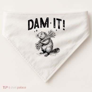 Funny Animal Beaver Dam It USA-Made Doggie Bandana