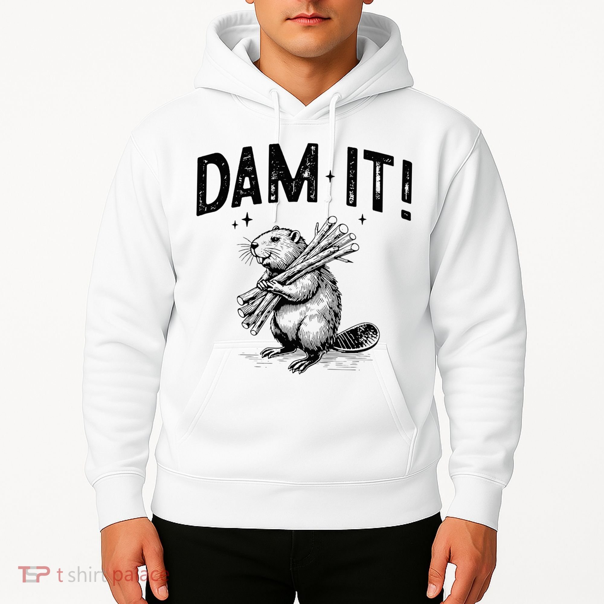 Funny Animal Beaver Dam It Hoodie