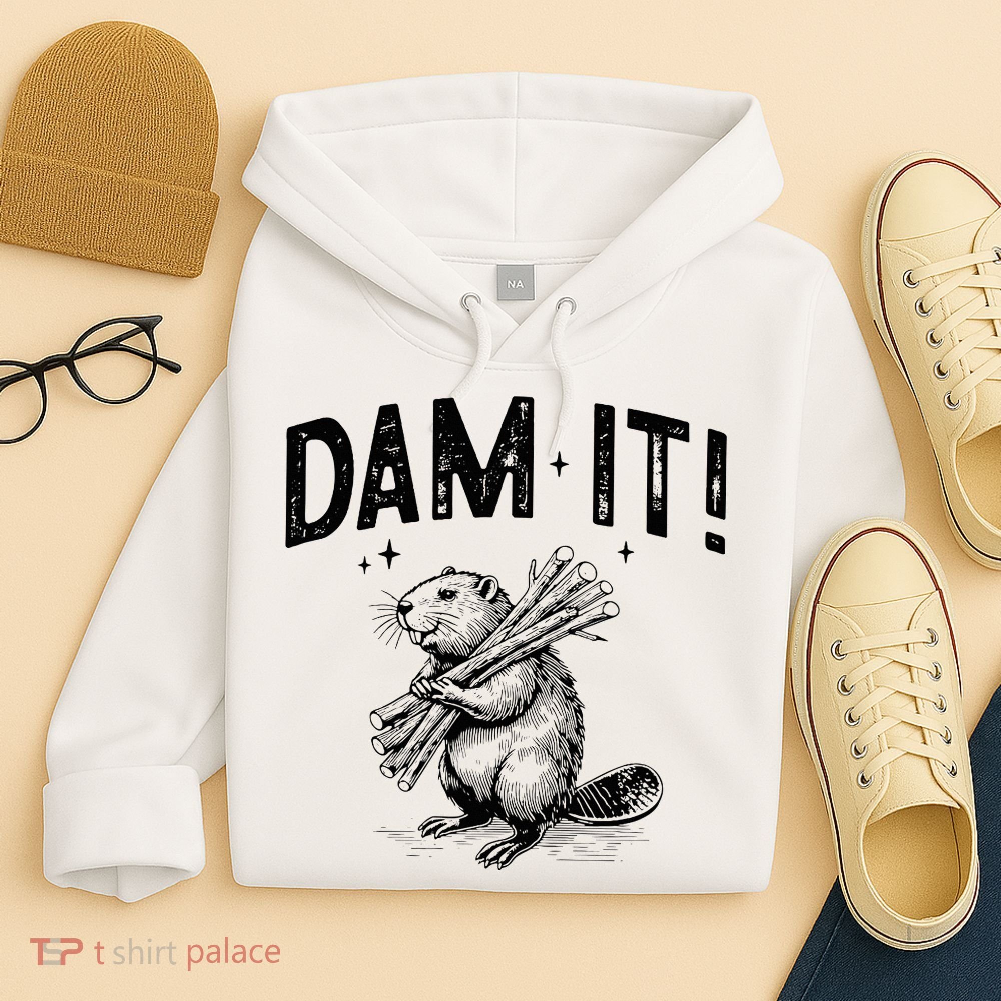 Funny Animal Beaver Dam It Hoodie