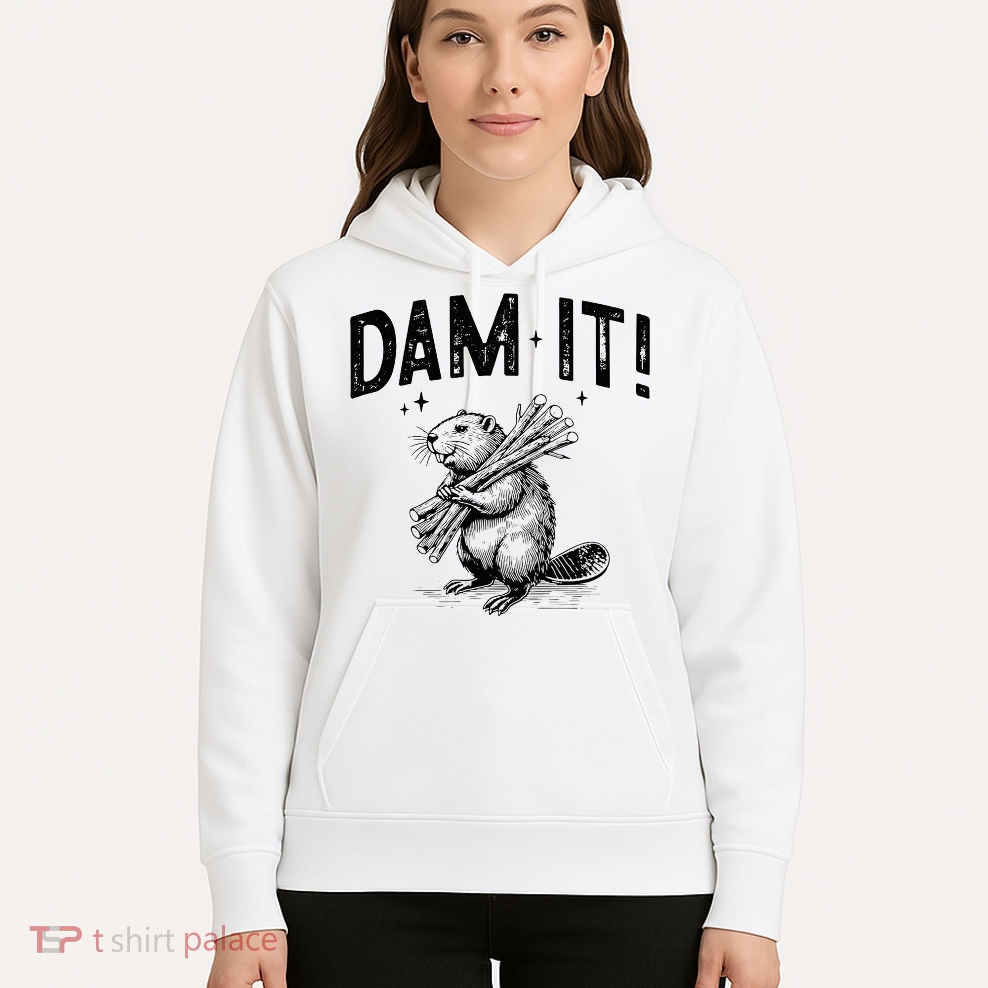 Funny Animal Beaver Dam It Hoodie