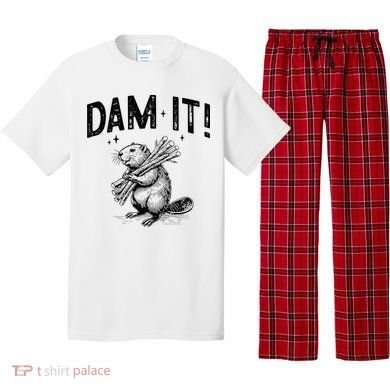 Funny Animal Beaver Dam It Pajama Set