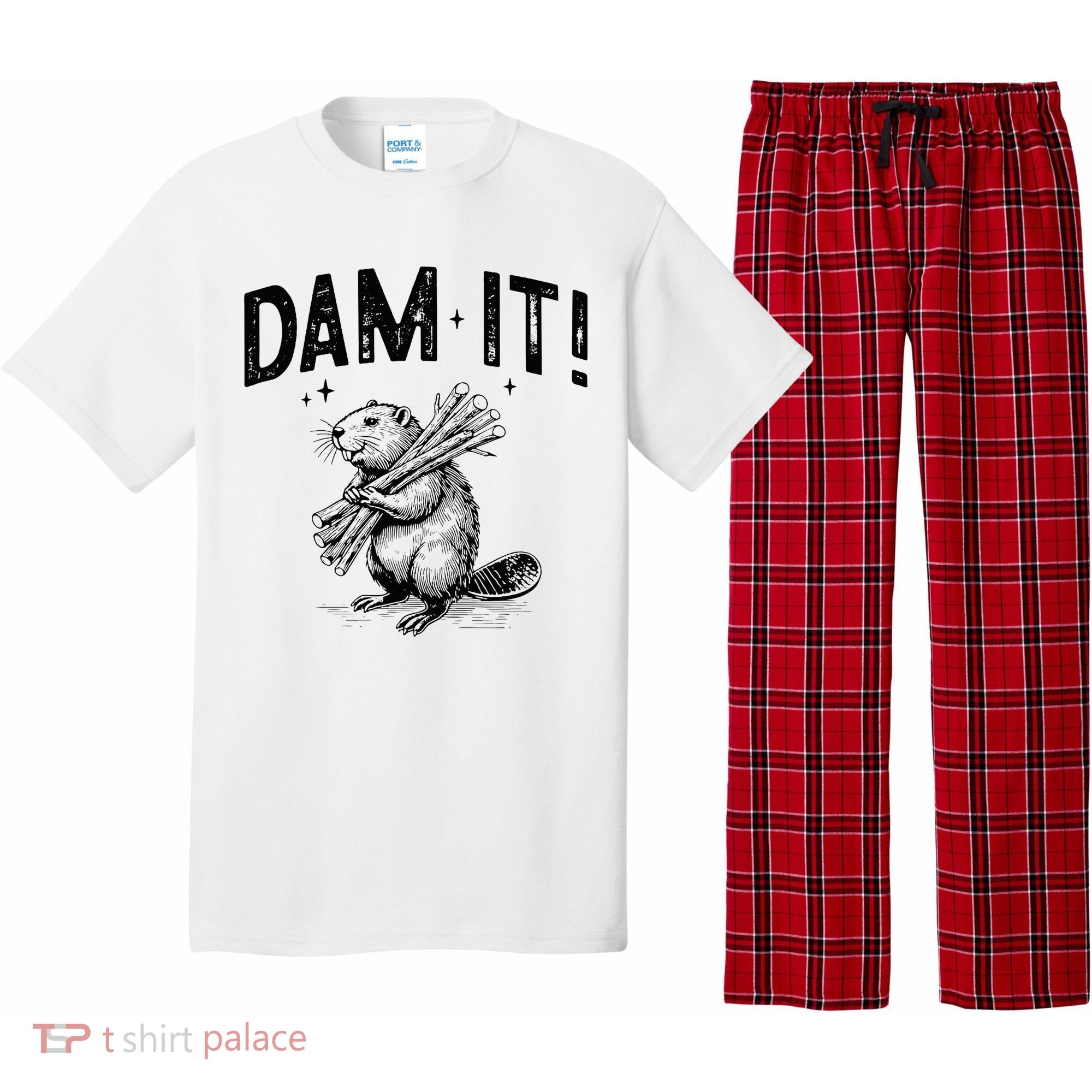 Funny Animal Beaver Dam It Pajama Set