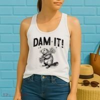 Funny Animal Beaver Dam It Women's Tank Top thumb 2