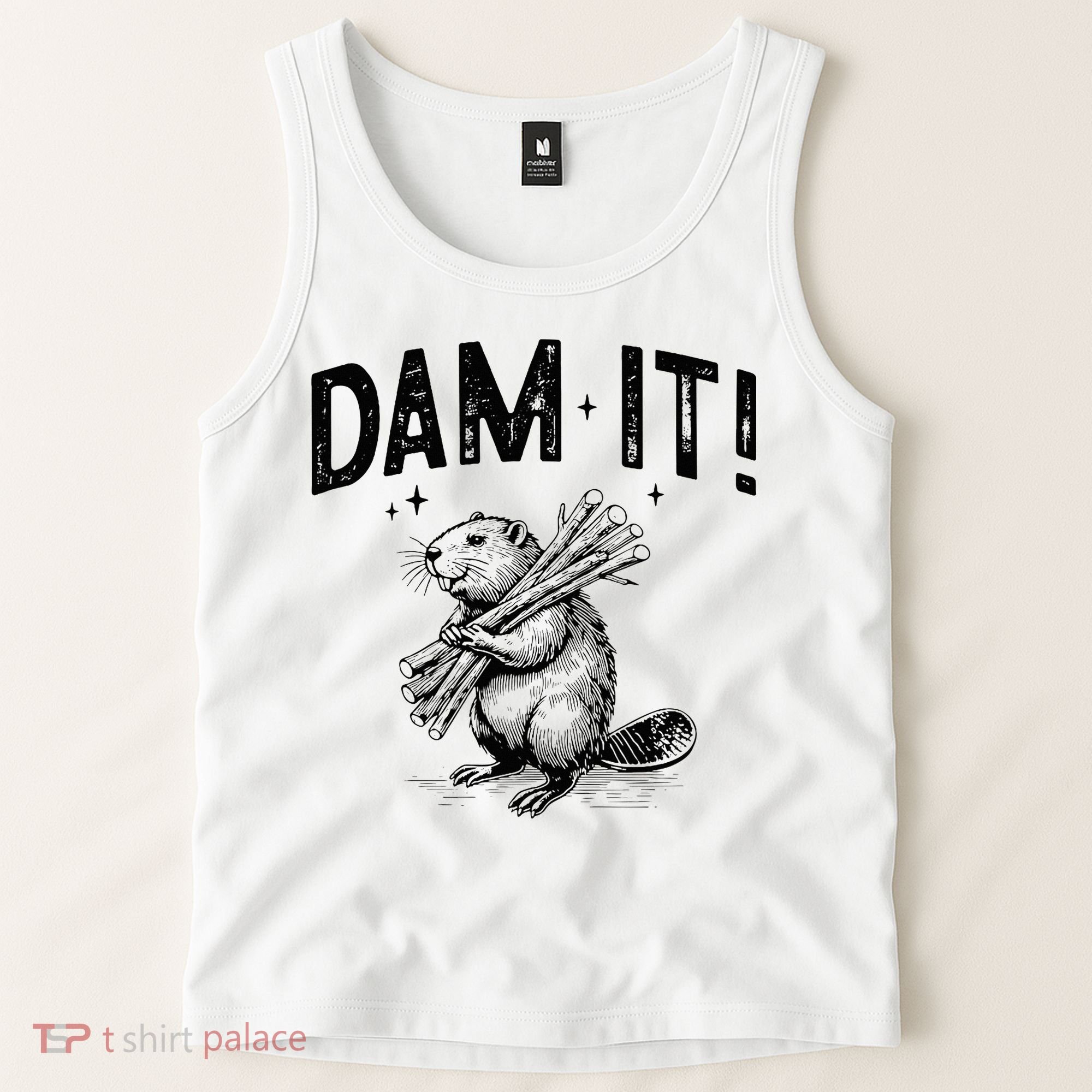 Funny Animal Beaver Dam It Tank Top