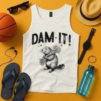 Funny Animal Beaver Dam It Tank Top thumb 4