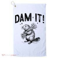 Funny Animal Beaver Dam It Golf Towel thumb 0