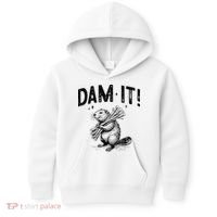 Funny Animal Beaver Dam It Kids Hoodie thumb 0