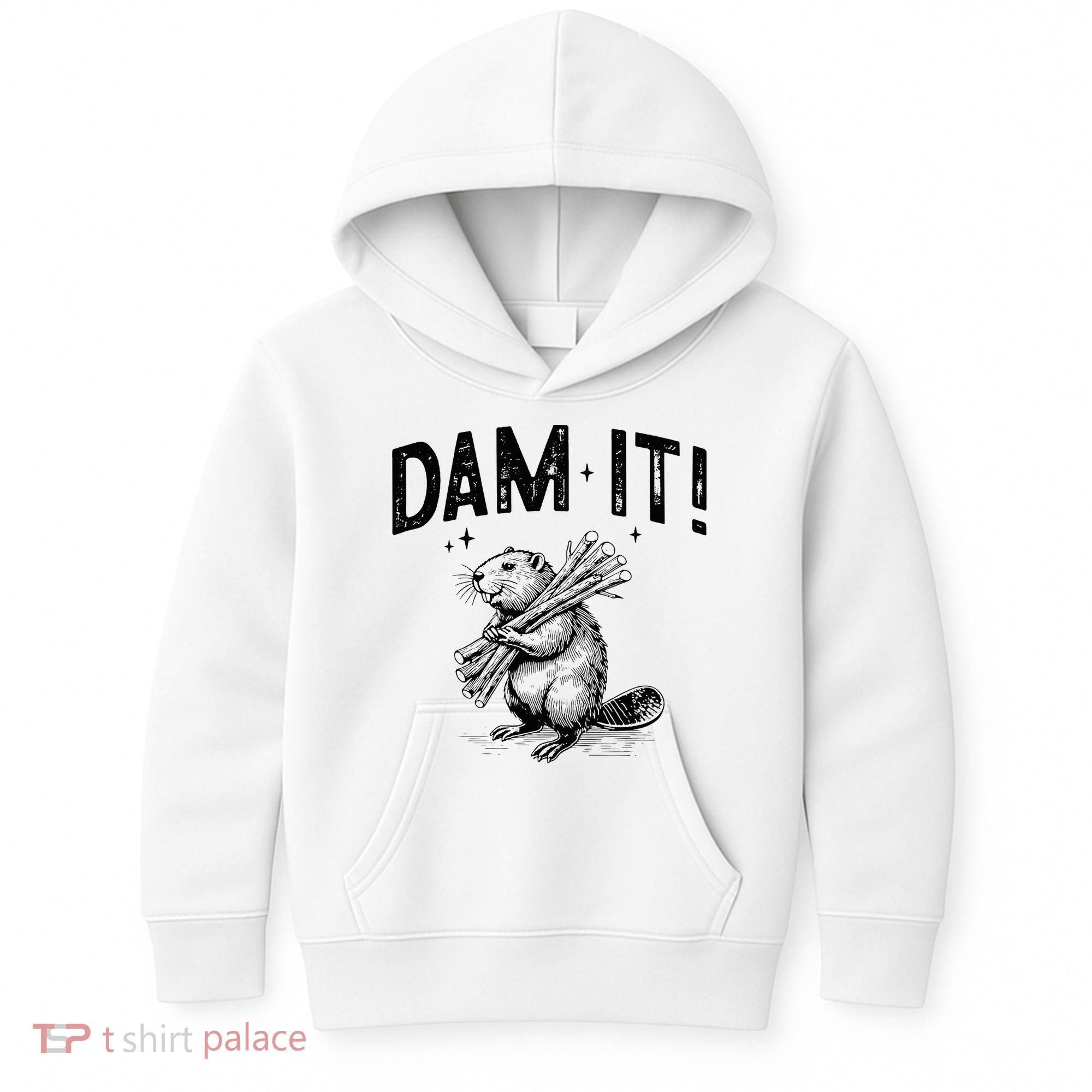 Funny Animal Beaver Dam It Kids Hoodie