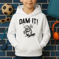 Funny Animal Beaver Dam It Kids Hoodie thumb 2