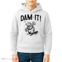 Funny Animal Beaver Dam It Kids Hoodie thumb 4