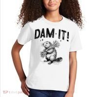 Funny Animal Beaver Dam It Kids T-Shirt thumb 2
