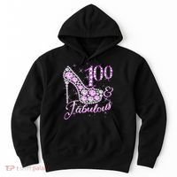Fabulous & 100 Sparkly Shiny Heel 100th Birthday Hoodie thumb 0