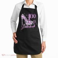 Fabulous & 100 Sparkly Shiny Heel 100th Birthday Apron thumb 2