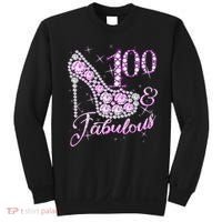 Fabulous & 100 Sparkly Shiny Heel 100th Birthday Sweatshirt thumb 0