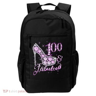 Fabulous & 100 Sparkly Shiny Heel 100th Birthday Backpack