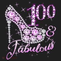 Fabulous & 100 Sparkly Shiny Heel 100th Birthday Beanie thumb 2