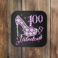 Fabulous & 100 Sparkly Shiny Heel 100th Birthday Coaster thumb 0