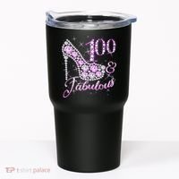 Fabulous & 100 Sparkly Shiny Heel 100th Birthday Tumbler thumb 0