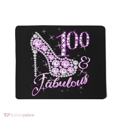 Fabulous & 100 Sparkly Shiny Heel 100th Birthday Mousepad