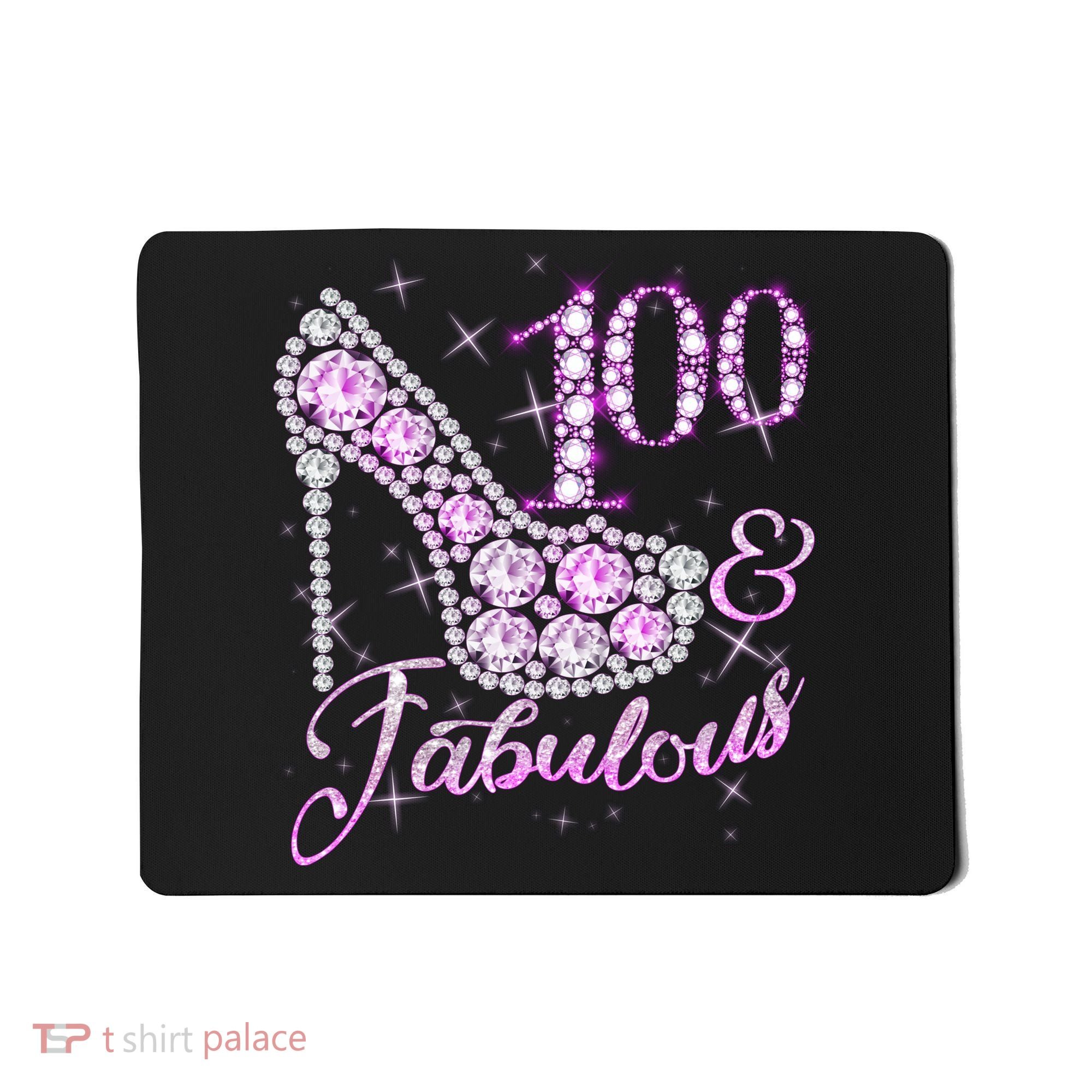 Fabulous & 100 Sparkly Shiny Heel 100th Birthday Mousepad