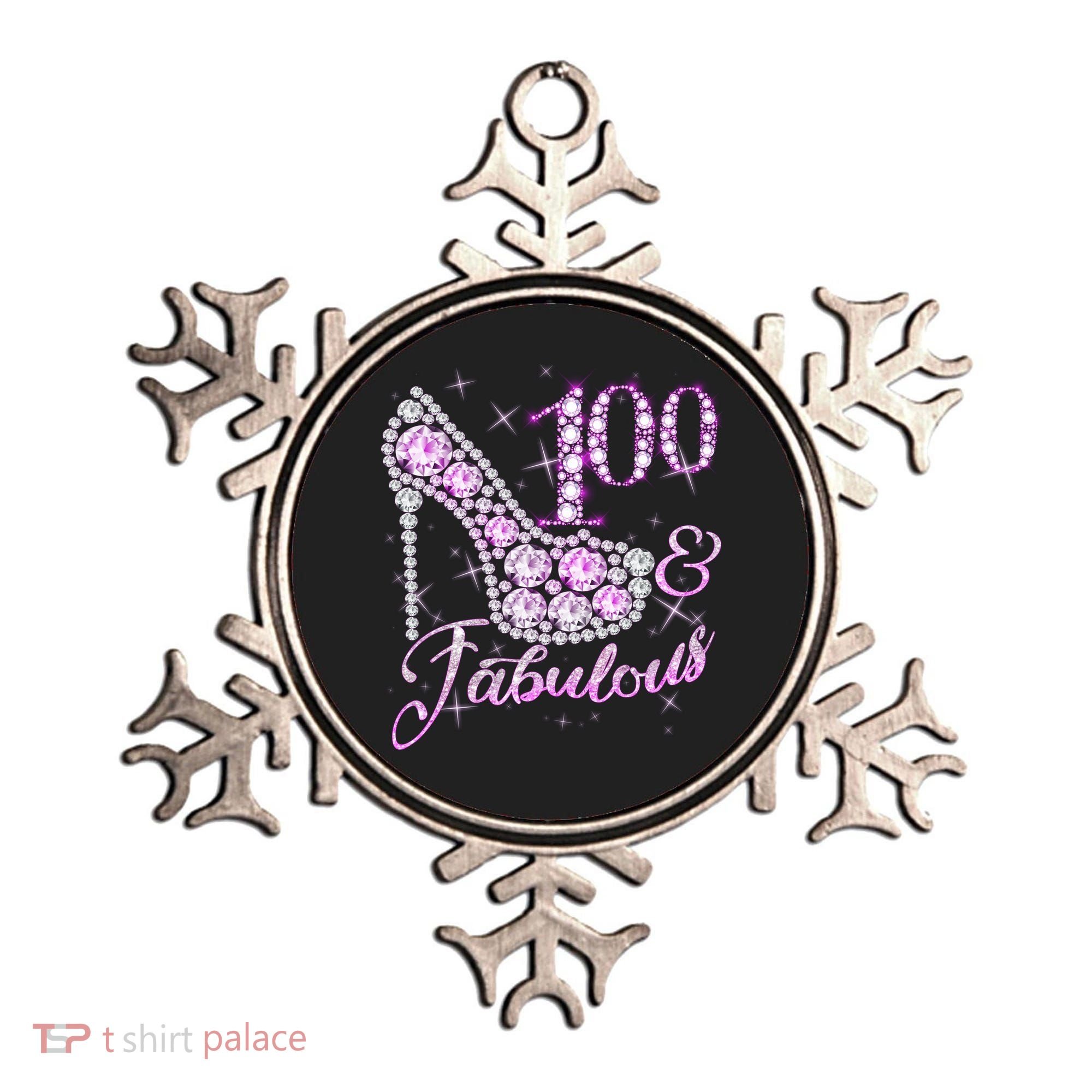 Fabulous & 100 Sparkly Shiny Heel 100th Birthday Ornament