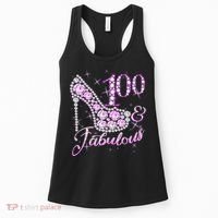 Fabulous & 100 Sparkly Shiny Heel 100th Birthday Women's Tank Top thumb 0