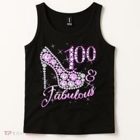Fabulous & 100 Sparkly Shiny Heel 100th Birthday Tank Top thumb 2