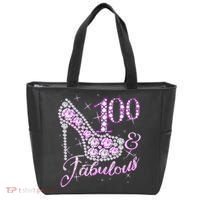 Fabulous & 100 Sparkly Shiny Heel 100th Birthday Tote Bag thumb 0