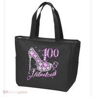 Fabulous & 100 Sparkly Shiny Heel 100th Birthday Tote Bag thumb 3