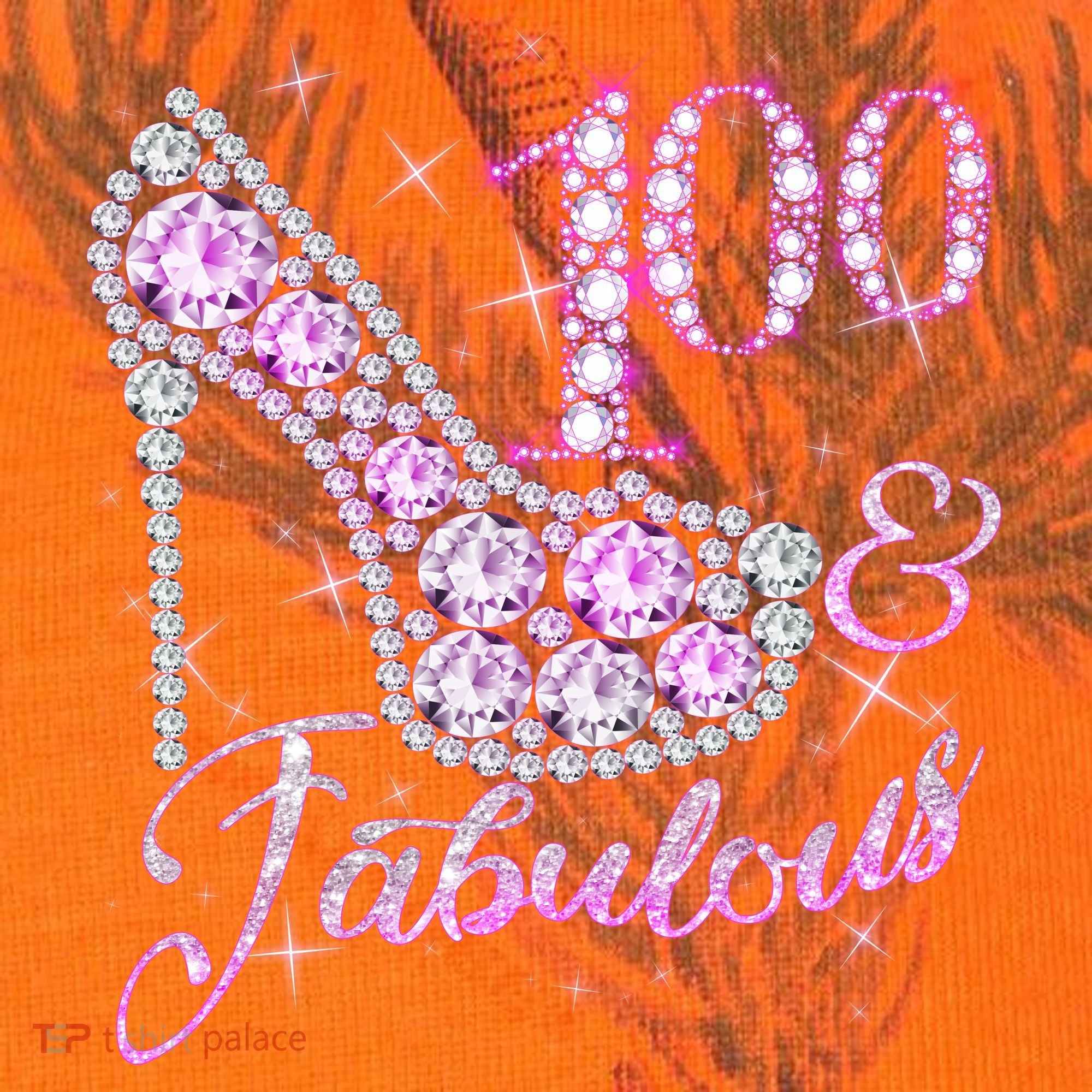 Fabulous & 100 Sparkly Shiny Heel 100th Birthday Kati Licensed 12" Camo Cuffed Beanie