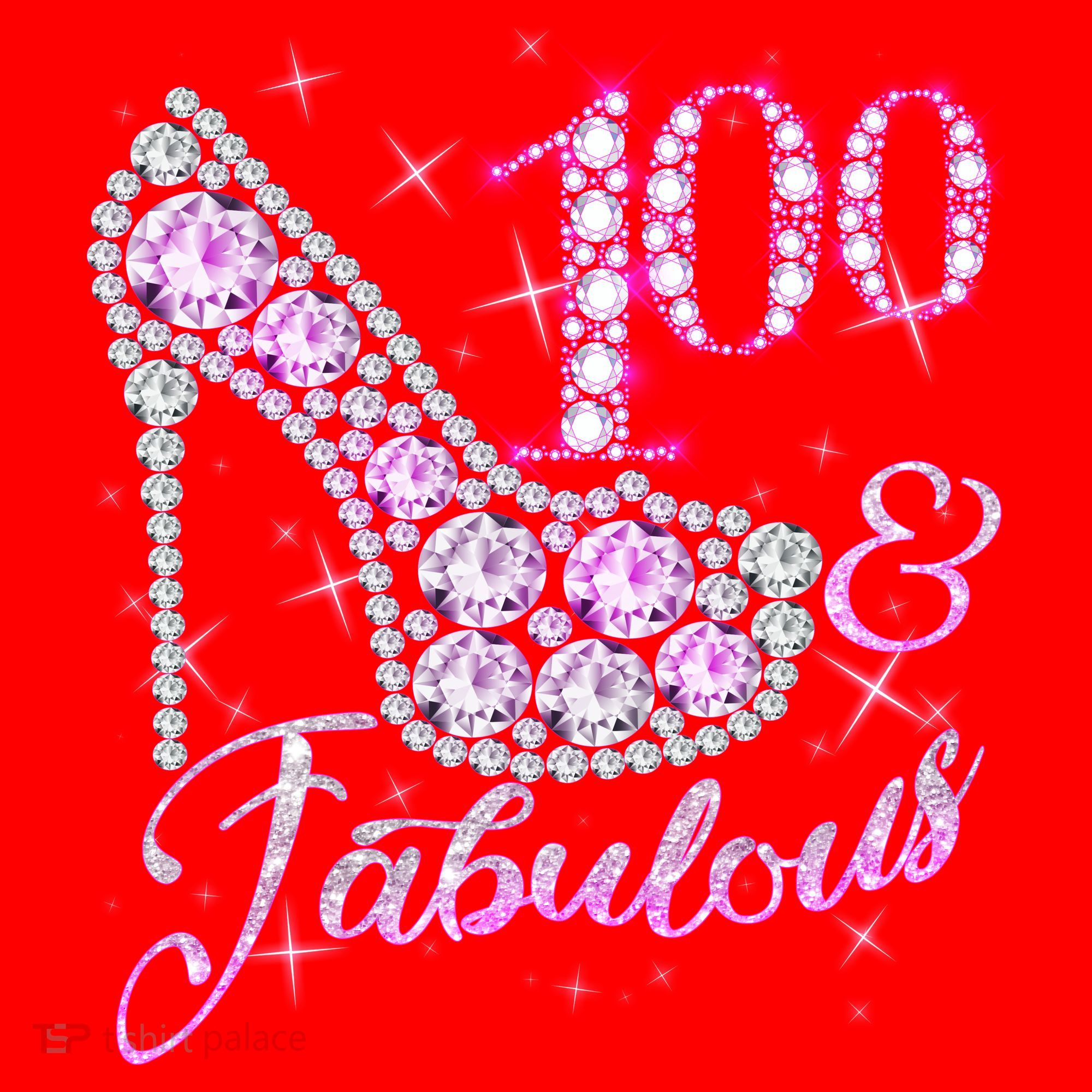 Fabulous & 100 Sparkly Shiny Heel 100th Birthday Santa Hat