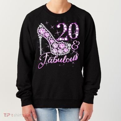 Fabulous & 20 Sparkly Shiny Heel 20th Birthday Women's Sweatshirt