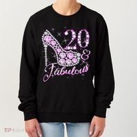 Fabulous & 20 Sparkly Shiny Heel 20th Birthday Women's Sweatshirt thumb 0