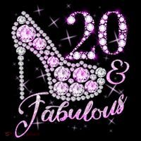 Fabulous & 20 Sparkly Shiny Heel 20th Birthday Hoodie thumb 7