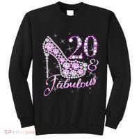 Fabulous & 20 Sparkly Shiny Heel 20th Birthday Sweatshirt thumb 0