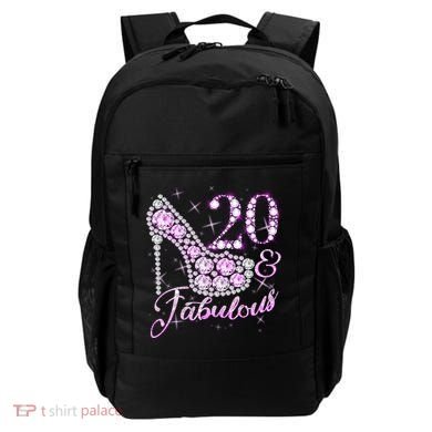 Fabulous & 20 Sparkly Shiny Heel 20th Birthday Backpack