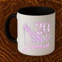 Fabulous & 20 Sparkly Shiny Heel 20th Birthday Coffee Mug thumb 2