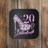 Fabulous & 20 Sparkly Shiny Heel 20th Birthday Coaster thumb 0