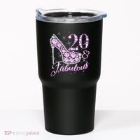Fabulous & 20 Sparkly Shiny Heel 20th Birthday Tumbler thumb 0