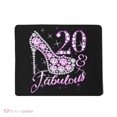 Fabulous & 20 Sparkly Shiny Heel 20th Birthday Mousepad